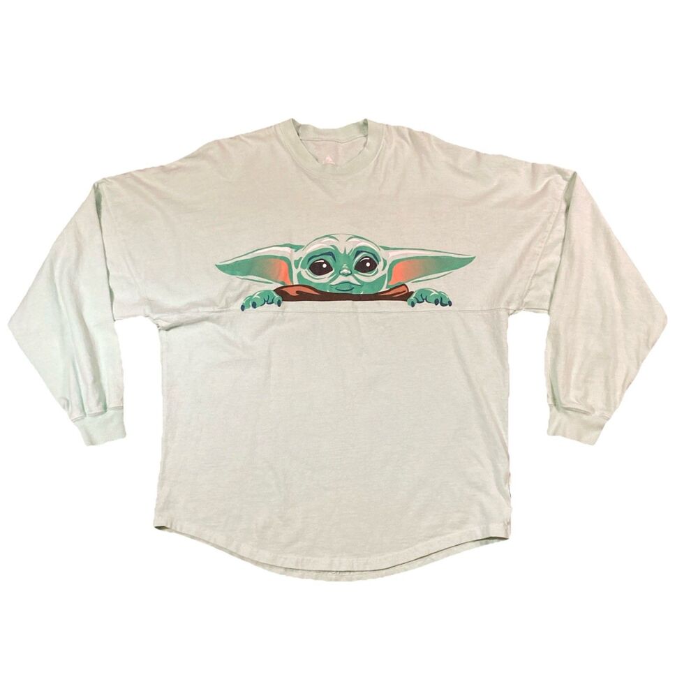 Disney Star Wars Spirit Jersey Mandalorian Long Sleeve T Shirt Small Grogu Yoda
